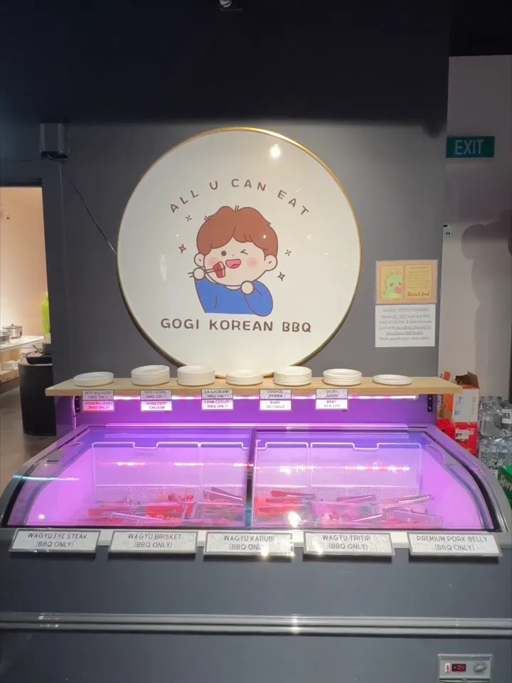 The chilled meat counter at GOGI Korean BBQ Buffet